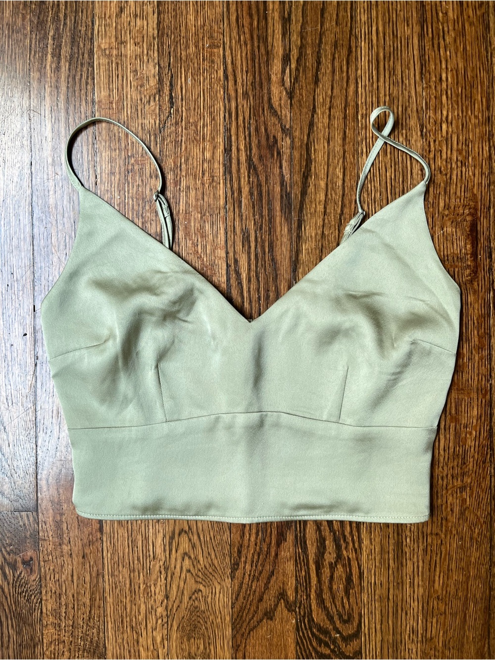 Abercrombie Sage Green V-Neck Cami Crop